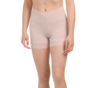 NATORI Rose Beige Bliss Perfection Lace Trim Shorts